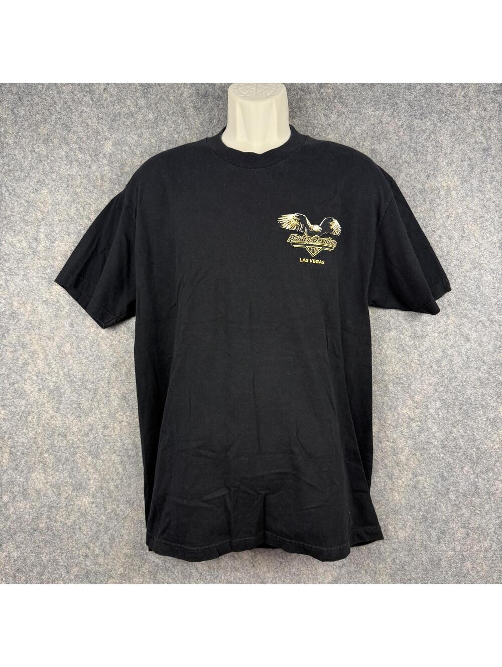 Harley Davidson Cafe Las Vegas T Shirt Black Eagle Men Size Large 374